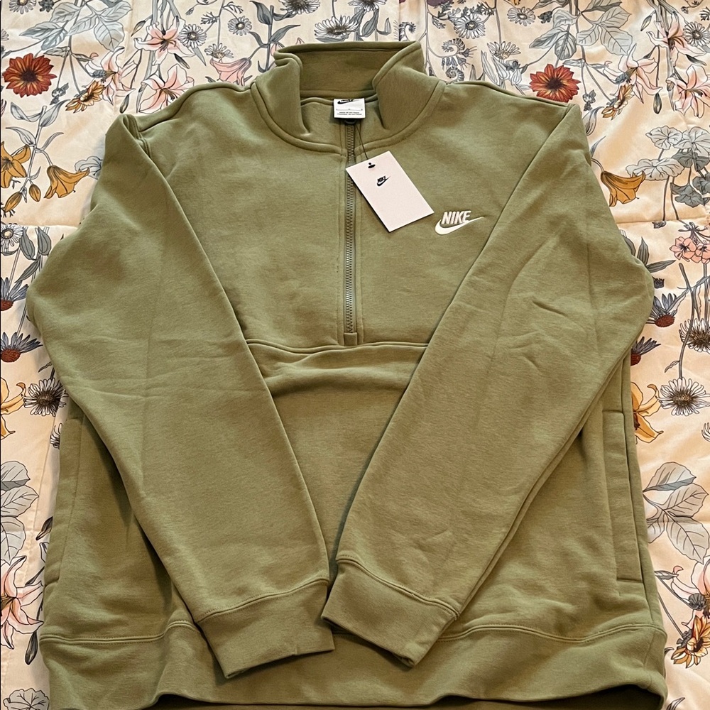 Nike Olive Green Quarter-Zip Pullover